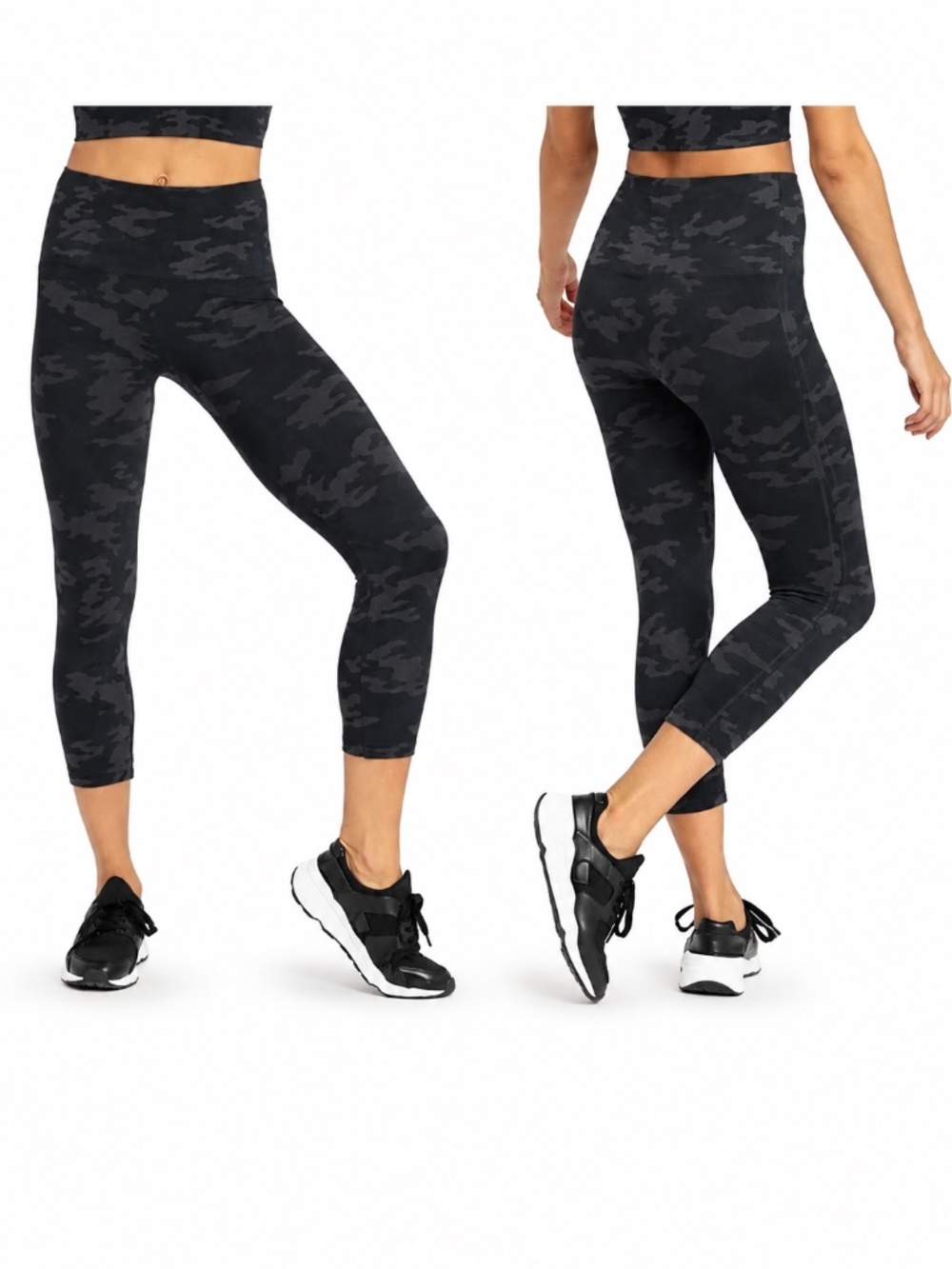 1082 SPANX Look at Me Now Seamless Cropped Leggings High Rise - XL - Grey Camo